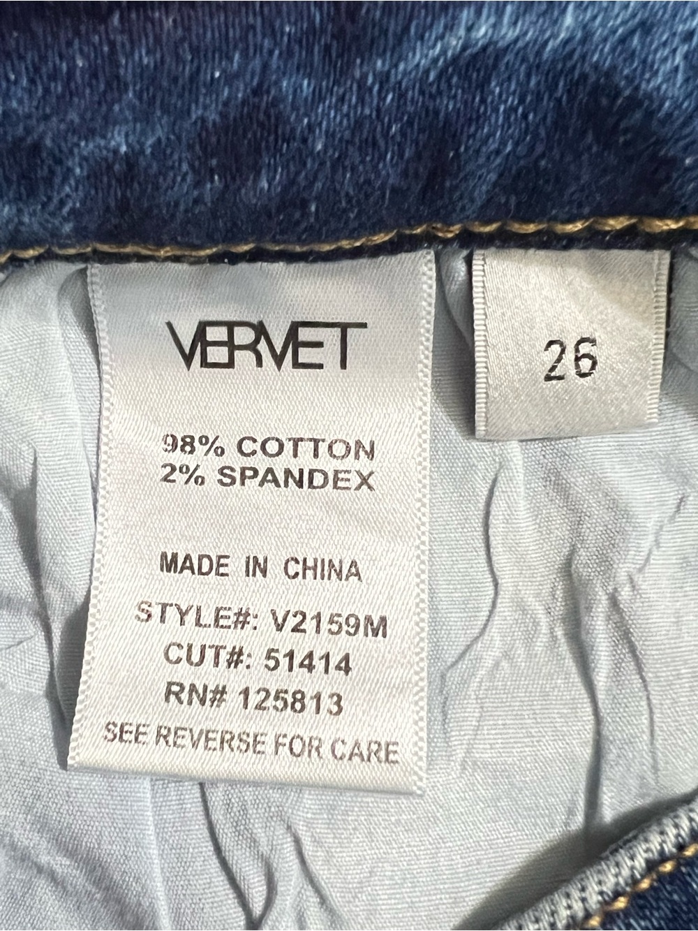 VERVET Med Wash Skinny Jeans Very Stretchy Raw Hem Sz 26 - Picture 4 of 9